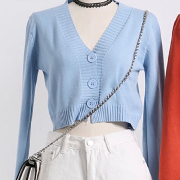 Sweaters - YesStyle cropped knit cardigan